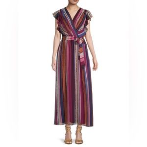 🎤🎉 Donna Ricco Maxi Stripe Dress Sz6